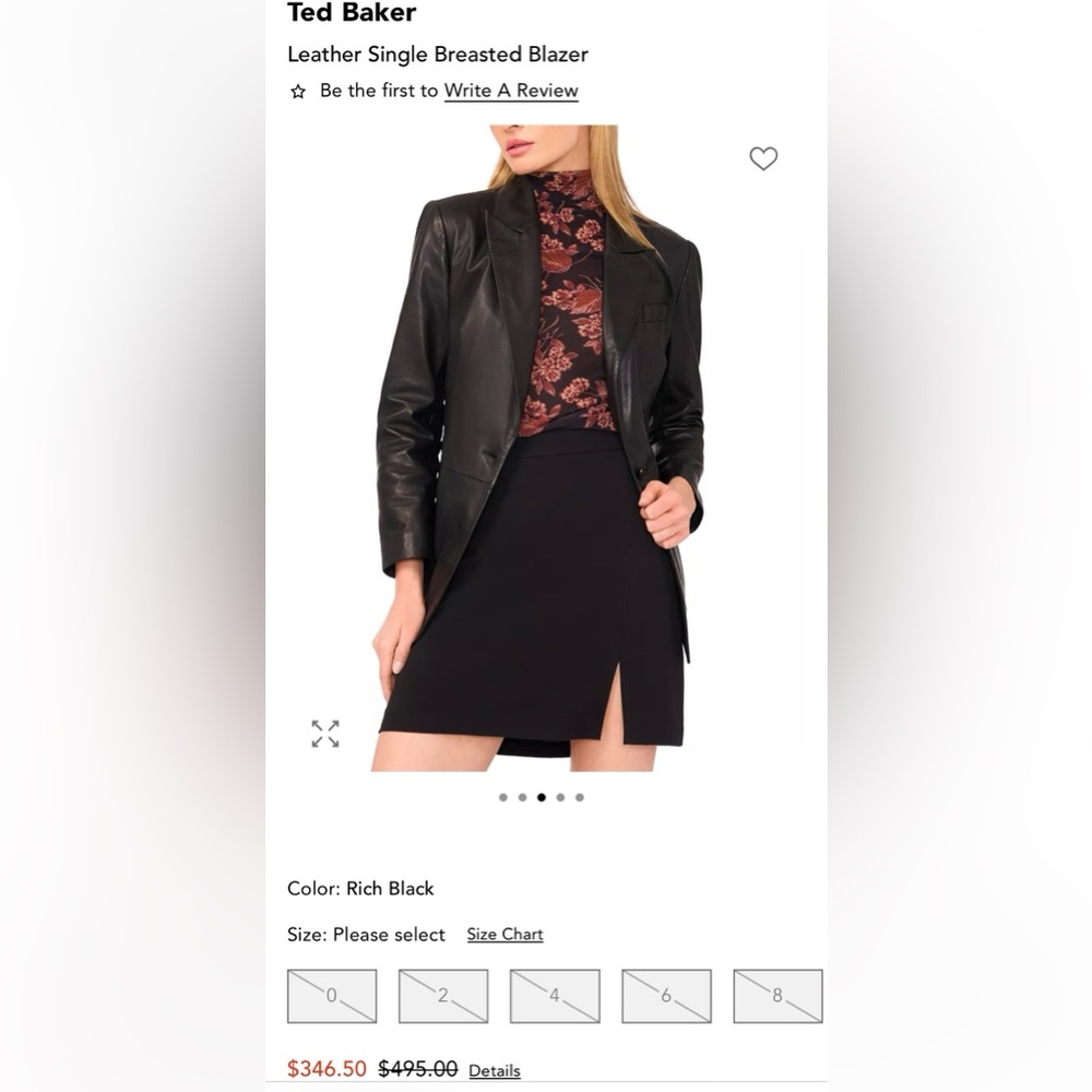 Walter Baker Black Leather Blazer